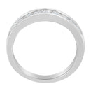 18K White Gold Round Diamond 1/2 Cttw Channel Band Ring