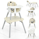 4-in-1 Baby Convertible Toddler Table Chair Set with PU Cushion