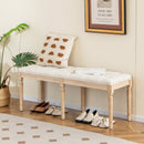 French Vintage Entryway Bench 47 Inch Upholstered Dining Bench