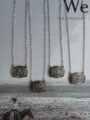 Belt Buckle Initial Necklace