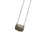 Belt Buckle Initial Necklace