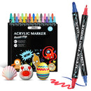 Dual Tip Acrylic Paint Markers Set - Water-Based & Quick-Dry