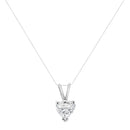 14K White Gold 1/5 Cttw 3-Prong Set Heart Shaped Solitaire Lab Grown Diamond 18" Pendant Necklace (F-G Color, VS2-SI1 Clarity)