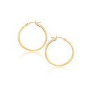 14k Yellow Gold Polished Hoop Earrings (2x40mm)