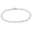 .925 Sterling Silver 1/2 Cttw Rose Cut Diamond Almond Shape Link Tennis Bracelet (I-J Color, I3 Clarity) - 7â€Â
