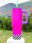 Black & White Checkers Tumbler Boot