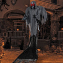 12.1 Ft Skeleton Ghost with Flickering Red Eyes and Scary Sounds