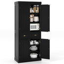 Cupboard Freestanding Kitchen Cabinet w/ Adjustable Shelves