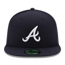 NEW ERA 59FIFTY AUTHENTIC COLLECTION ATLANTA BRAVES ON-FIELD ROAD HAT - NAVY 70361058