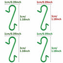 Set of 60 Matte Green Metal Wire Christmas Ornaments Hooks Hangers 1.16 Inches