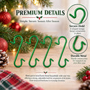 Set of 60 Matte Green Metal Wire Christmas Ornaments Hooks Hangers 1.16 Inches