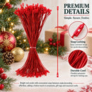 Set of 100 Red Christmas Ornaments Cords Strings Hangers 7.9 Inches