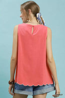 Umgee Floral Embroidered Sleeveless Top