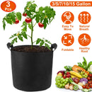 3 Pack Plant Grow Bags Potato Vegetable Planter Bags Breathable Planting Fabric Pots 7Gallons