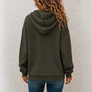 Womens Loose-Fit Long-Sleeve Drawstring Hoodie Casual All-Match Pullover Top