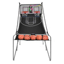 Foldable Double Electronic Basketball Game with 4 Balls Indoor-Gray