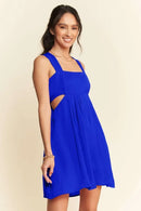 Davi & Dani Washed Satin Cutout Skirt Bandeau Mini Dress