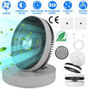 Foldable Rechargeable LED Desk Fan Wall Mounted Fan with Magnetic Remote Hanging Oscillating Fan with 4 Speeds 2 Brightness Time Setting Automatic Rot