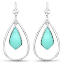 8.80 Carat Genuine Crysopharse .925 Sterling Silver Earrings