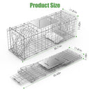 31×12×11" Folding Humane Animal Trap | Cage with Waterproof Cover & Gloves