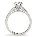 14k White Gold Single Row Prong Set Diamond Engagement Ring (1 3/8 cttw)