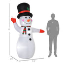 8FT Inflatable Waving Snowman with LED Lights & Built-In Fan