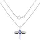 1.93 Carat Genuine Tanzanite and White Topaz .925 Sterling Silver Pendant