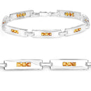 2.52 Carat Genuine Yellow Sapphire .925 Sterling Silver Bracelet