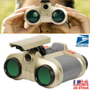 4X30 Kids Toy Night Vision Binoculars with Pop-Up LED Light Portable Neck Strap for Watching Hiking Travelling