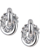 Charter Club Silver-Tone Textured Ring Drop Earrings