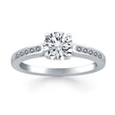14k White Gold Diamond Channel Cathedral Engagement Ring