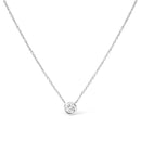 2 Micron 14K Rose Gold Plated Sterling Silver Bezel-Set Diamond Solitaire Pendant Necklace (1/3 cttw, H-I Color, I1-I2 Clarity)
