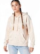 Gypsies and Moondust Juniors Pearl-Embellished Hooded Sweatshirt, Size Small