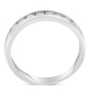 IGI Certified 1/2 Cttw Round Brilliant Cut Diamond 18K White Gold Channel Set Eternity Style Wedding Band Ring (H-I Color, I1-I2 Clarity) - Size 7
