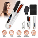 Cordless Hair Straightener Brush 2-in-1 Ceramic Flat Iron