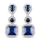 11.62 Carat Dyed Sapphire .925 Sterling Silver Earrings