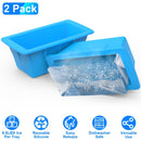 2 Pack 6.6LBS Silicone Freezer Molds Ice Block Molds Ice Pop Molds for Ice Baths Soup Seafood Freezing DIY Ice Decorations