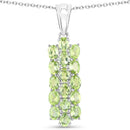 8.84 Carat Genuine Peridot .925 Sterling Silver 3 Piece Jewelry Set (Ring, Earrings, and Pendant w/ Chain)