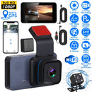 1080P Dual Lens Dash Cam Vehicle Driving Recorder Car DVR with WiFi GPS G-Sensor APP Control Motion Detection Parking Monitor Night Vision