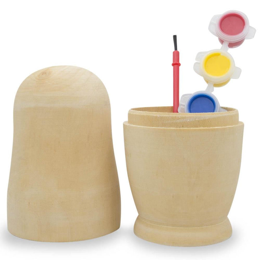 Unfinished Wooden Nesting Doll DIY Craft Blank for Painting 6.75 Inches