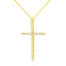 10K Yellow Gold 3.00 cttw Round-Cut Diamond Cross 18" Pendant Necklace (J-K Color, I1-I2 Clarity)