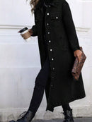 Longline Button-Front Denim Jacket