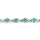3.08 Carat Genuine Emerald .925 Sterling Silver Bracelet