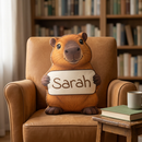 Personalized Capybara Plush Pillow with Custom Name Sign