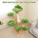 50 Inch Pine Shape Cat Tree for Indoor Cats with Sisal Scratching Board-Green