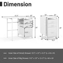 Home Office Folding Computer Laptop Desk Wheeled with 3 Drawers