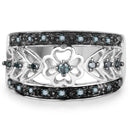 0.31 Carat Genuine Blue Diamond .925 Sterling Silver Ring