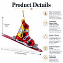 Ski Boot Glass Christmas Ornament