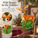 White-Tailed Deer Glass Christmas Ornament