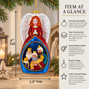 Angel with Three Wise Men Glass Christmas Ornament